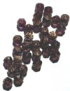30 8mm Triangle Faceted Amethyst with Antique Gold Coated Ends